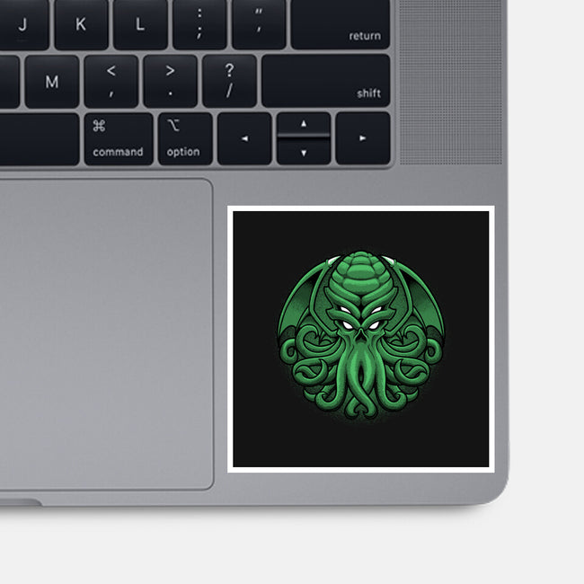 Green Cosmic Octopus-None-Glossy-Sticker-Astrobot Invention