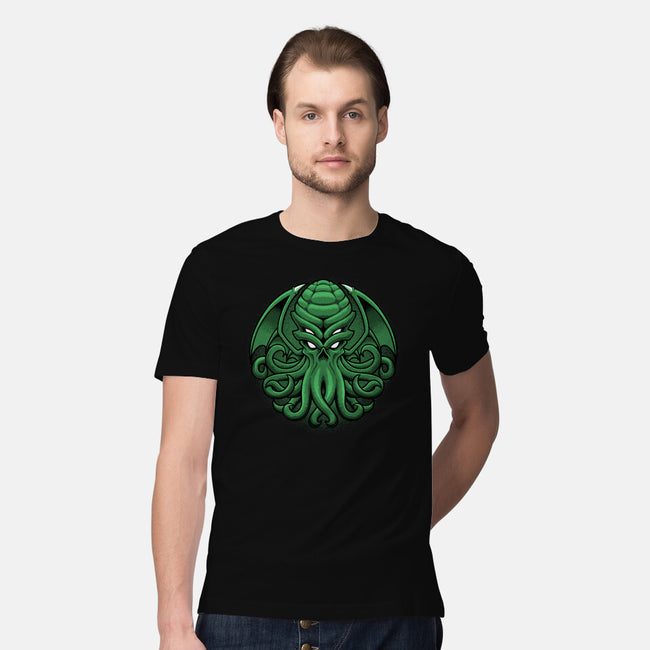 Green Cosmic Octopus-Mens-Premium-Tee-Astrobot Invention