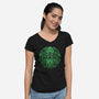 Green Cosmic Octopus-Womens-V-Neck-Tee-Astrobot Invention