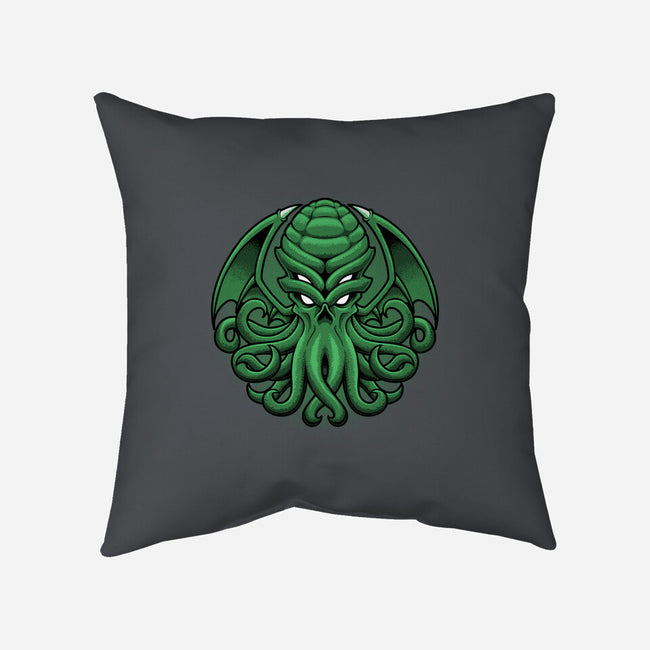 Green Cosmic Octopus-None-Non-Removable Cover w Insert-Throw Pillow-Astrobot Invention