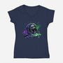 Space Scream-Womens-V-Neck-Tee-daobiwan