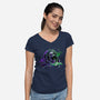 Space Scream-Womens-V-Neck-Tee-daobiwan