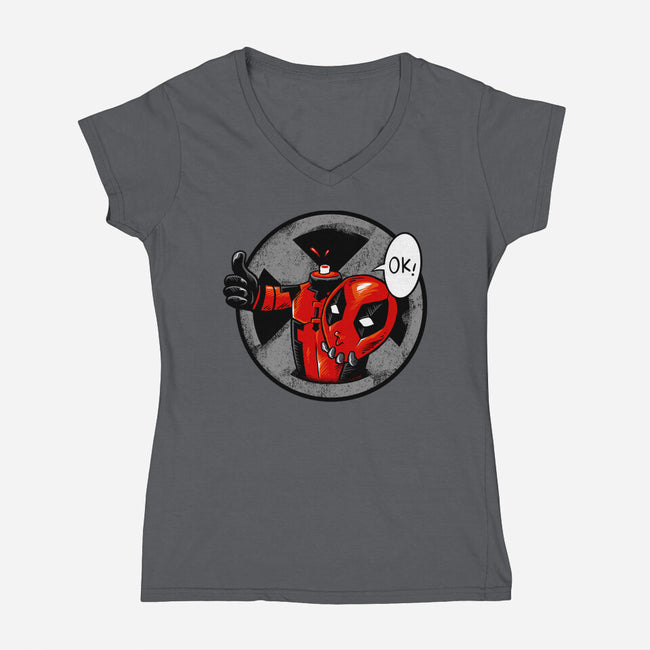 Fun Undead-Womens-V-Neck-Tee-spoilerinc