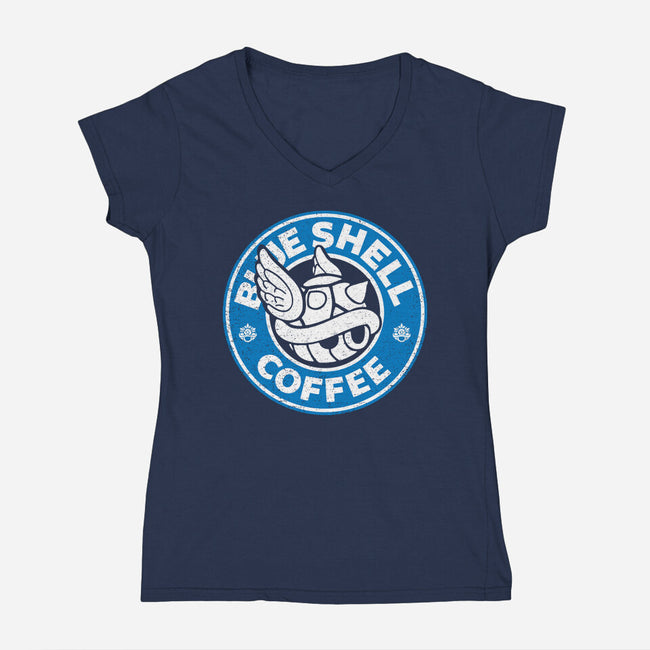 Coffee Seeker-Womens-V-Neck-Tee-dalethesk8er