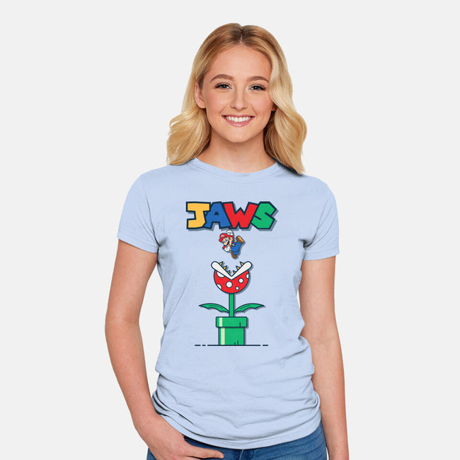 Mario Jaws-Womens-Fitted-Tee-Faissal Thomas