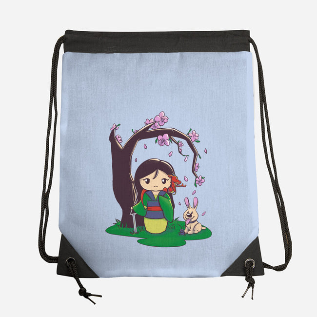 Kokeshi Chinese Princess-None-Drawstring-Bag-ellr