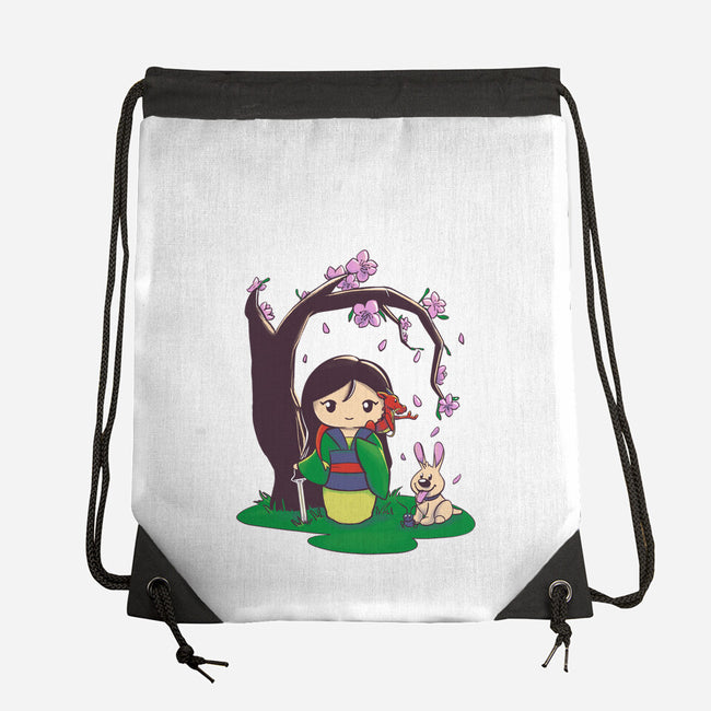 Kokeshi Chinese Princess-None-Drawstring-Bag-ellr