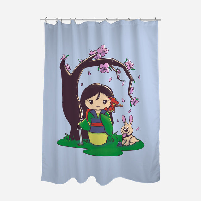 Kokeshi Chinese Princess-None-Polyester-Shower Curtain-ellr