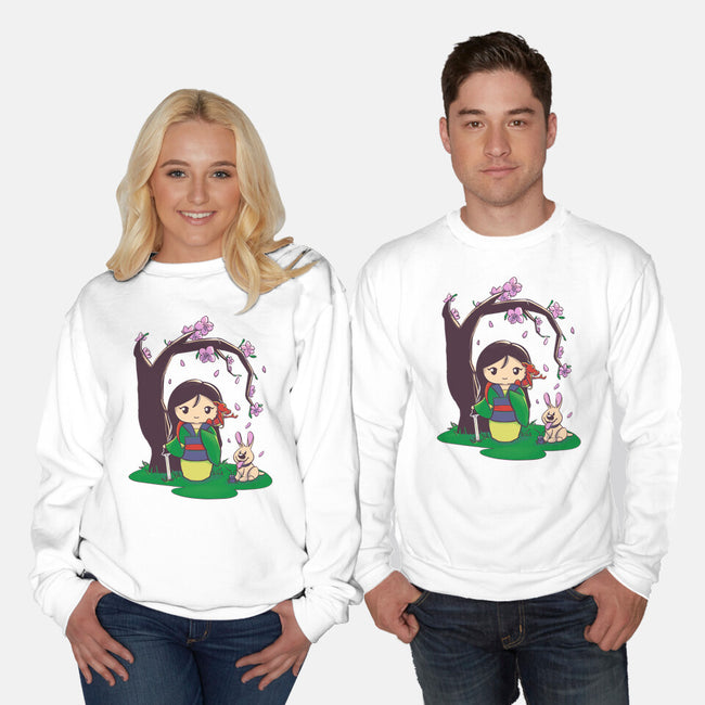 Kokeshi Chinese Princess-Unisex-Crew Neck-Sweatshirt-ellr