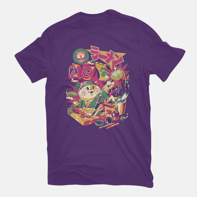 Neko Ramen Cat-Womens-Fitted-Tee-ilustrata