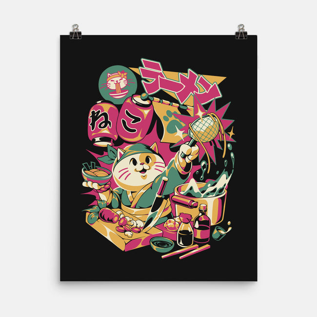 Neko Ramen Cat-None-Matte-Poster-ilustrata