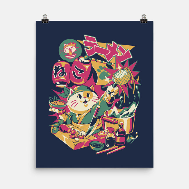 Neko Ramen Cat-None-Matte-Poster-ilustrata