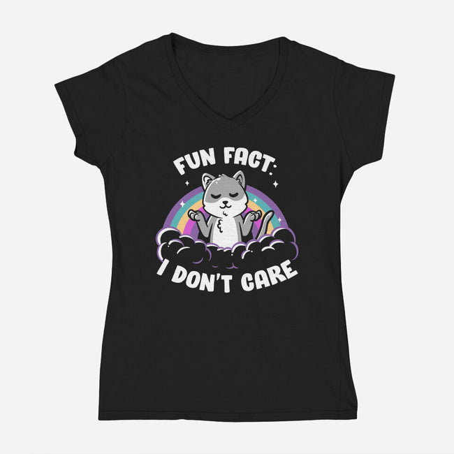 Fun Fact I Don't Care-Womens-V-Neck-Tee-koalastudio