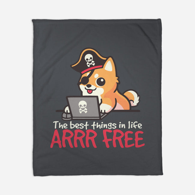 Web Pirate Dog-None-Fleece-Blanket-NemiMakeit