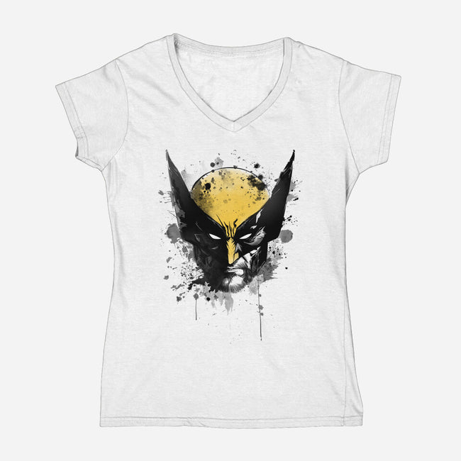 Logan's Mask-Womens-V-Neck-Tee-ddjvigo