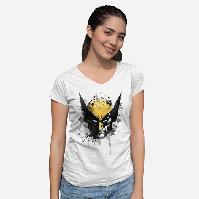 Logan's Mask-Womens-V-Neck-Tee-ddjvigo