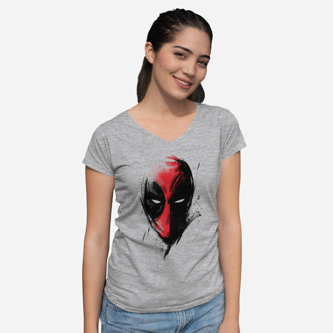 Merc's Mask-Womens-V-Neck-Tee-ddjvigo