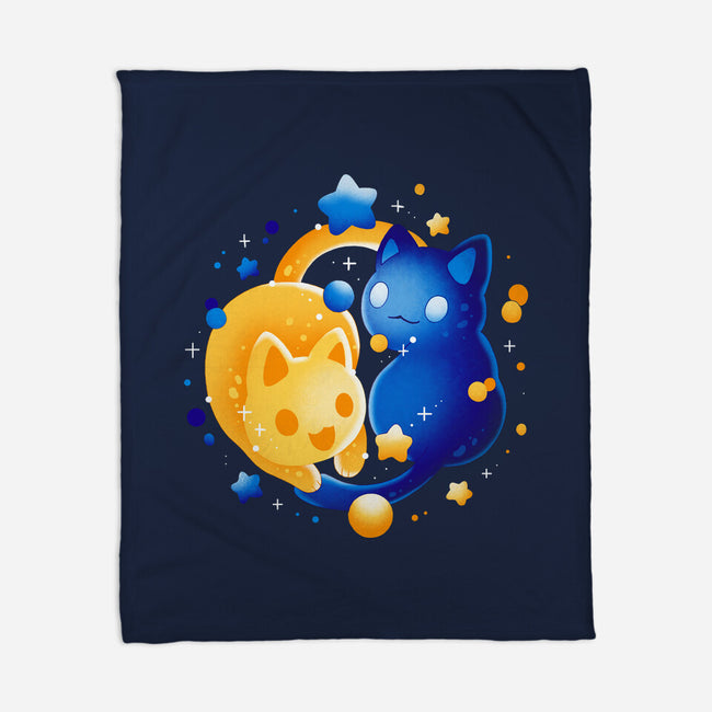 Sun Moon Kittens-None-Fleece-Blanket-Vallina84