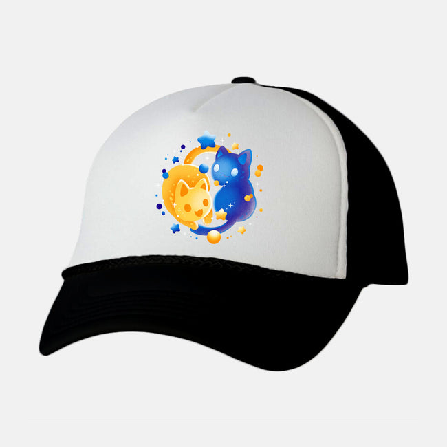 Sun Moon Kittens-Unisex-Trucker-Hat-Vallina84