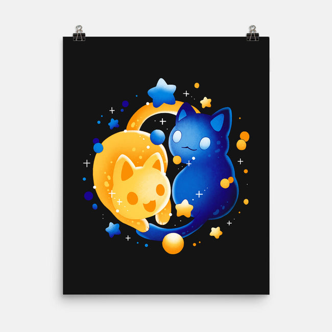 Sun Moon Kittens-None-Matte-Poster-Vallina84