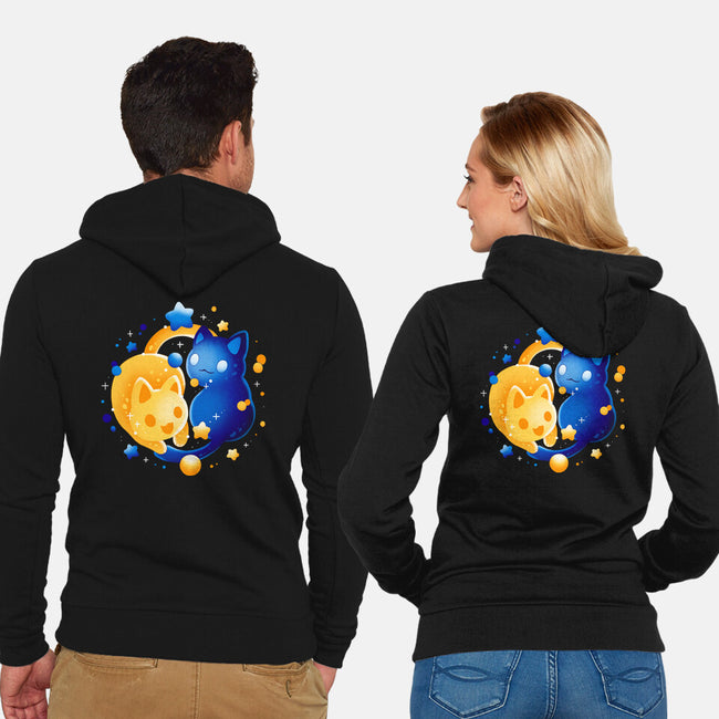Sun Moon Kittens-Unisex-Zip-Up-Sweatshirt-Vallina84