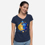 Sun Moon Kittens-Womens-V-Neck-Tee-Vallina84