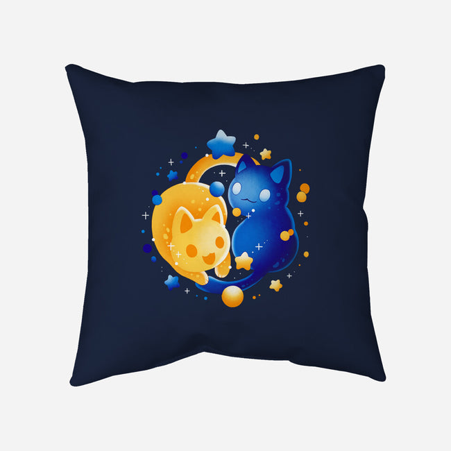 Sun Moon Kittens-None-Removable Cover-Throw Pillow-Vallina84