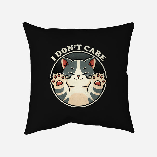 I Don't Care Cat-None-Non-Removable Cover w Insert-Throw Pillow-fanfreak1