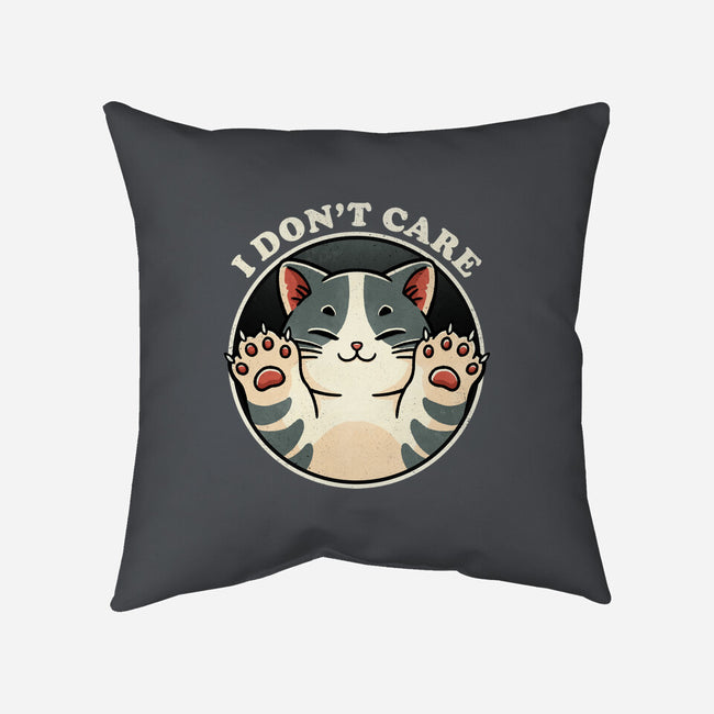 I Don't Care Cat-None-Non-Removable Cover w Insert-Throw Pillow-fanfreak1