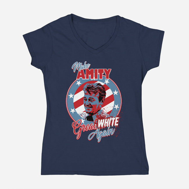 Make Amity Great Again-Womens-V-Neck-Tee-Tronyx79