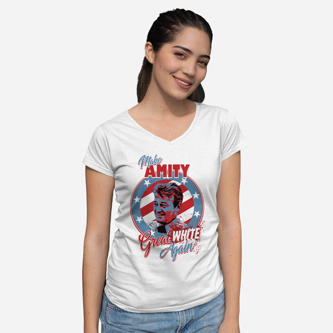 Make Amity Great Again-Womens-V-Neck-Tee-Tronyx79