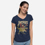 Jesus Is Back-Womens-V-Neck-Tee-eduely