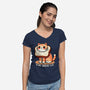 Pure Bread Cat-Womens-V-Neck-Tee-fanfreak1