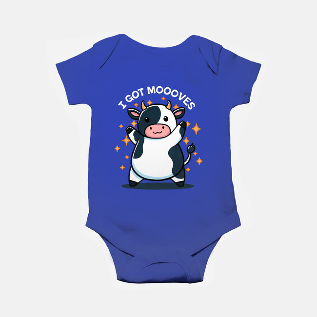 I Got Moooves-Baby-Basic-Onesie-fanfreak1