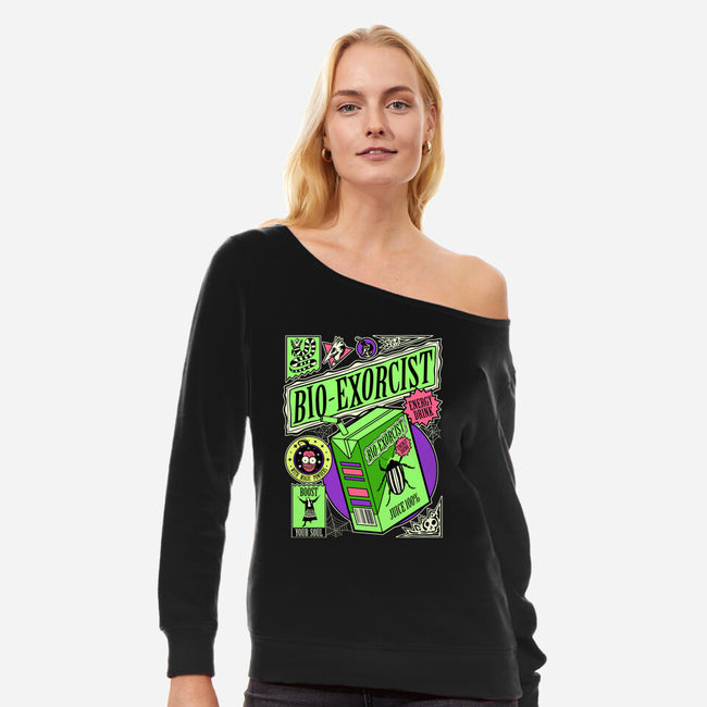Bio-Exorcist Energy Drink-Womens-Off Shoulder-Sweatshirt-sachpica