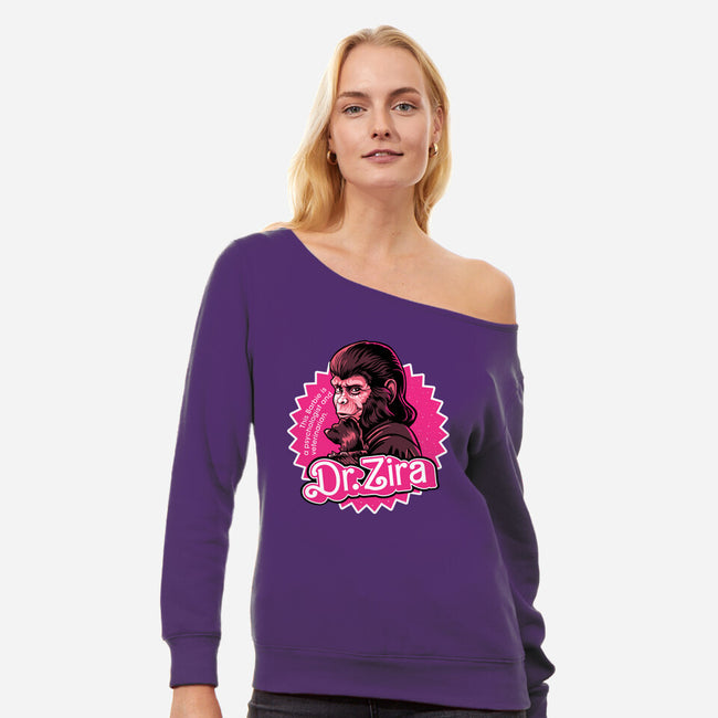 Barbie Ape-Womens-Off Shoulder-Sweatshirt-daobiwan