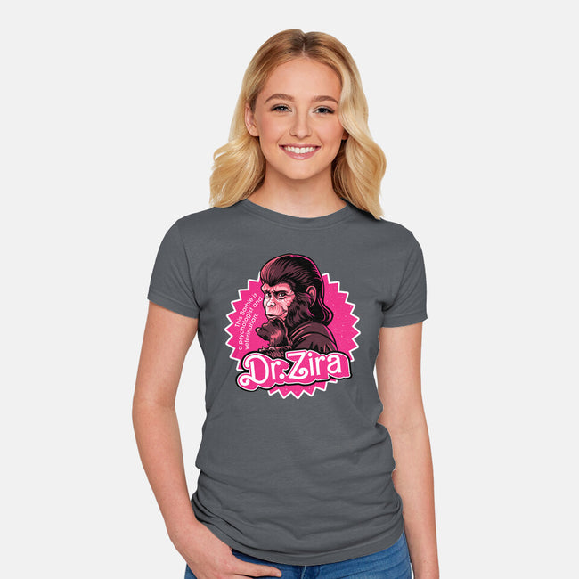 Barbie Ape-Womens-Fitted-Tee-daobiwan