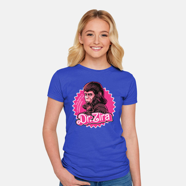 Barbie Ape-Womens-Fitted-Tee-daobiwan