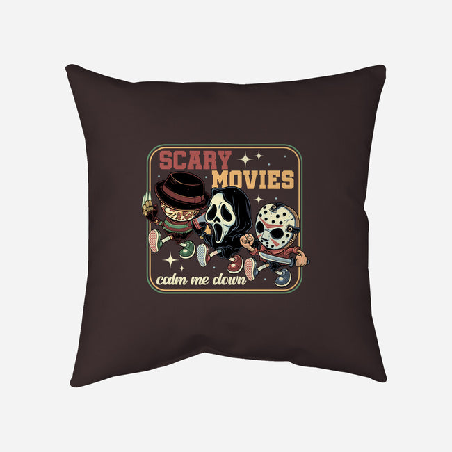Scary Movies-None-Removable Cover-Throw Pillow-gorillafamstudio