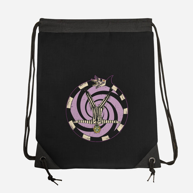 Pentagram Beetlejuice-None-Drawstring-Bag-Green Devil