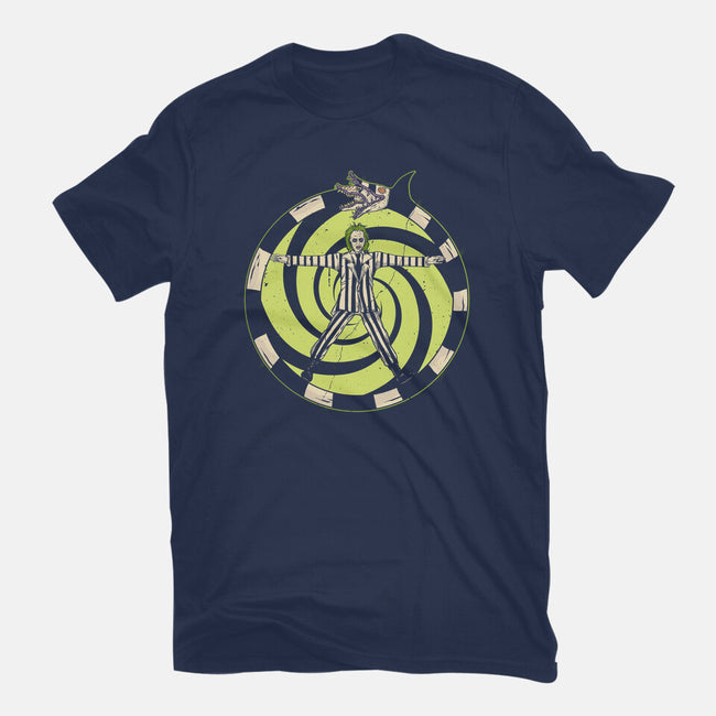 Vitruvian Beetlejuice-Womens-Basic-Tee-Green Devil