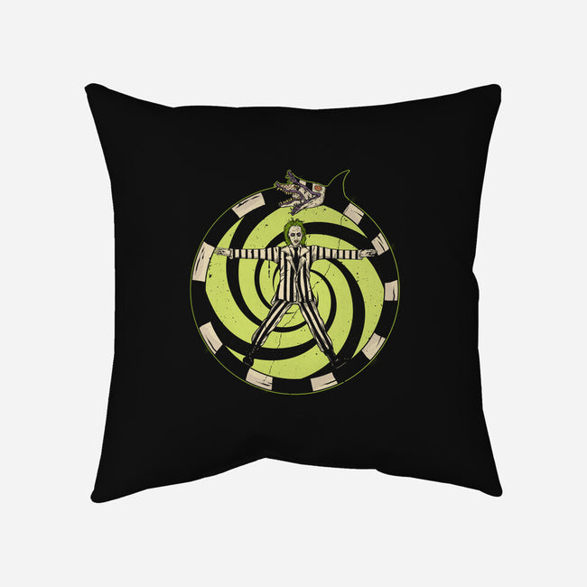 Vitruvian Beetlejuice-None-Removable Cover-Throw Pillow-Green Devil
