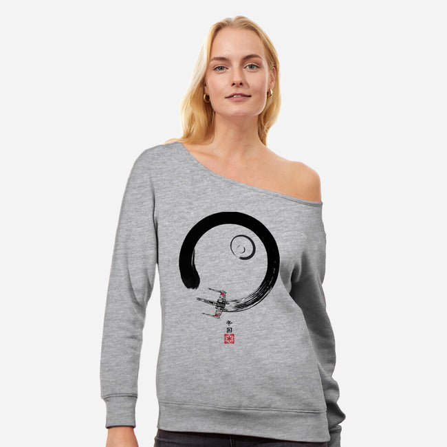 Red Five Enso-Womens-Off Shoulder-Sweatshirt-DrMonekers