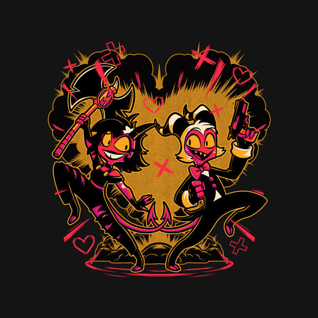 Hell Couple Animation-Womens-V-Neck-Tee-Studio Mootant