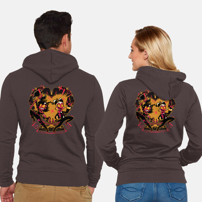 Hell Couple Animation-Unisex-Zip-Up-Sweatshirt-Studio Mootant