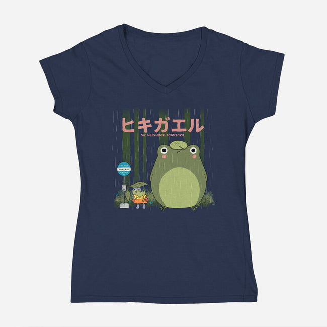 My Neighbor Toadtoro-Womens-V-Neck-Tee-ppmid