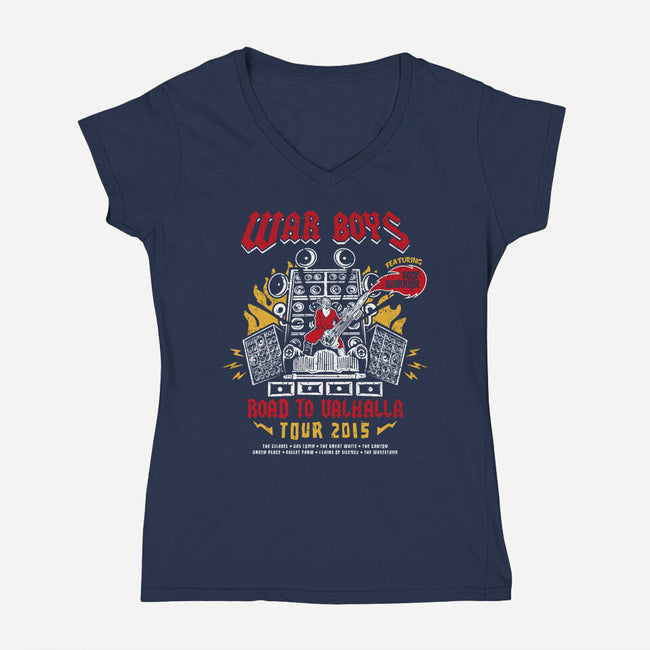 War Boys Tour-Womens-V-Neck-Tee-Olipop