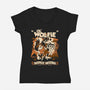 Lil Wolfie-Womens-V-Neck-Tee-Nemons