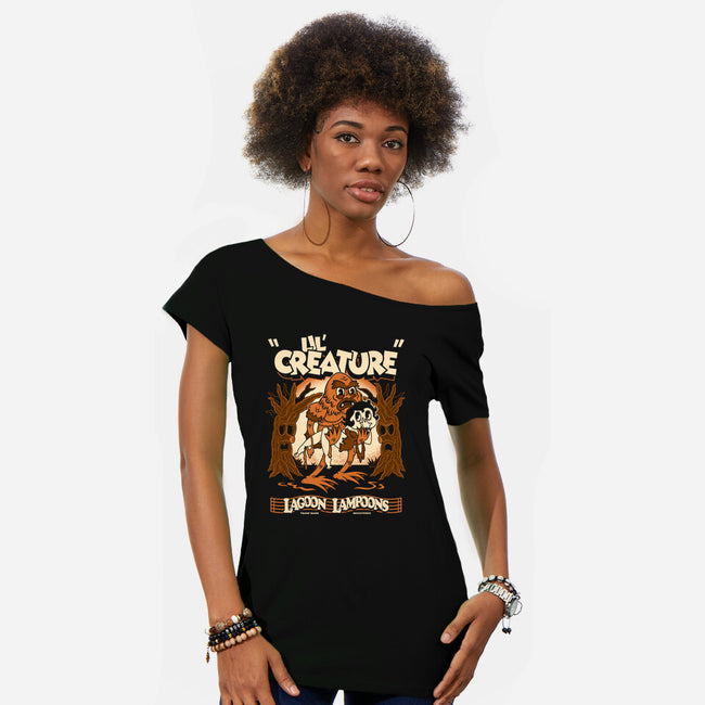 Lil Creature-Womens-Off Shoulder-Tee-Nemons