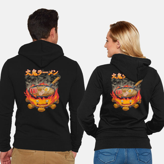 Fire Demon Ramen-Unisex-Zip-Up-Sweatshirt-rmatix
